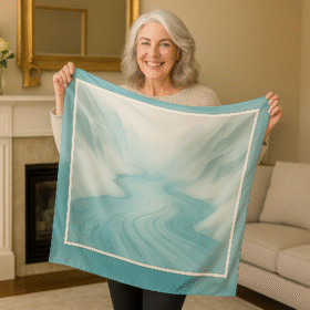 SoieVia™ “Glacial Flow” Designer Silk Scarf photo review